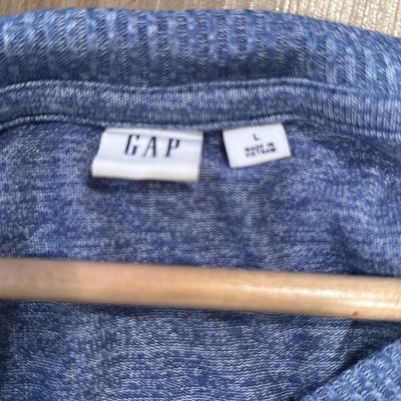 Gap Oversized Crewneck Sweater High Low Tunic Long Sleeve Pullover Blue Sz L - Picture 7 of 8